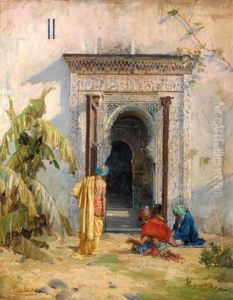 Hommes Devant La Porte Du Palais