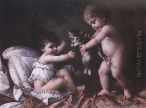 Playing With The Kitten by Josephine Calamatta