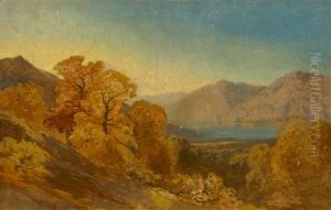 Paysage Avec Arbres Et Lac (inacheve) by Alexandre Calame