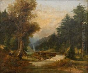 Pont Sur Le Torrent En Foret, 1835 by Alexandre Calame