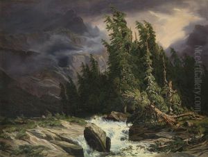 "orage A La Handeck" by Alexandre Calame