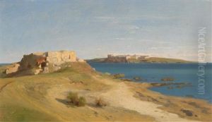 Ile Saint-marguerite Pres De Cannes by Alexandre Calame