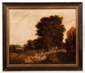 Grazing At Dusk by Alexandre Calame