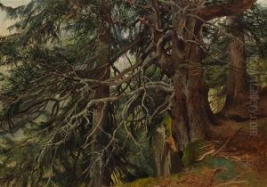 Sapins Pres Du Grand Eiger by Alexandre Calame