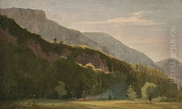 Gebirgslandschaft Mit Feuer Im Vordergrund - view 1