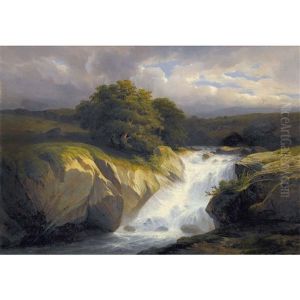 Gewitterlandschaft Mit Wildbach by Alexandre Calame