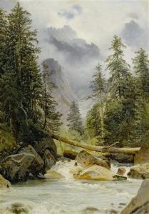 Gebirgsbach by Alexandre Calame