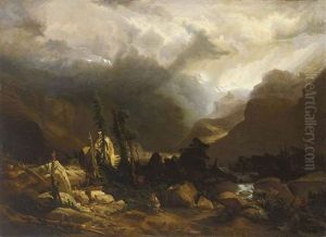 L'eboulement (bergsturz An Der Grimsel) by Alexandre Calame