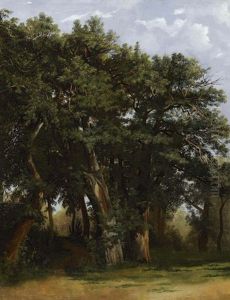 Groupe De Chenes (group Of Oak Trees) by Alexandre Calame