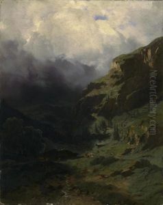 Valle De Montagne (mountain Valley) by Alexandre Calame