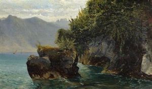 Genfersee Bei St. Gingolph by Alexandre Calame