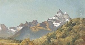 Dents Du Midi Et Aiguille D'argentiere by Alexandre Calame