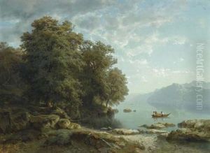 Lac, Bouquet De Chenes Et Barque