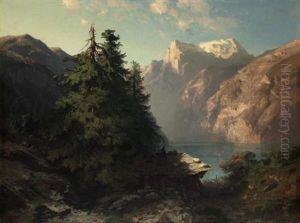 Lac Des Quatre-cantons Pres De Brunnen by Alexandre Calame