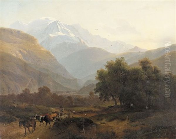 Sommerliche Landschaft Mit Viehwagen - view 1
