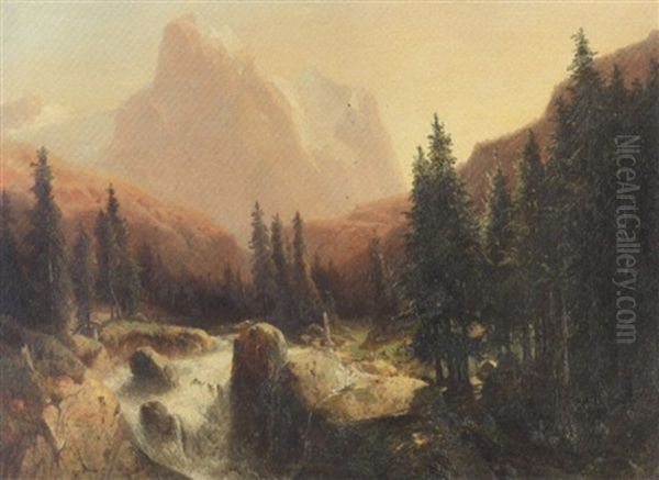 Rosenlaui Mit Wellhorn Und Wetterhorn - view 1