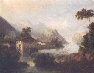 Paysage, La Riviere De L'aar A La Handeck by Alexandre Calame
