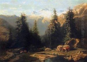 Vue Prise De La Handeck by Alexandre Calame