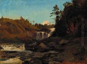 The Waterfall Of La Chaudiere by Alexandre Calame