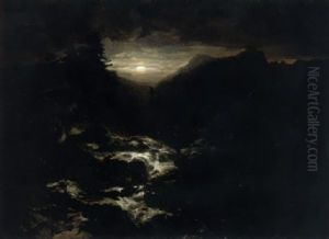 Souvenir De La Handeck, Effet De Lune by Alexandre Calame