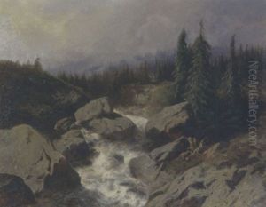 Bergbach by Alexandre Calame