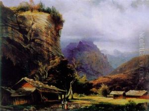 Vue De La Roche Noire, Vallee De Lauterbrunnen by Alexandre Calame