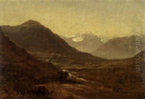 Vue Sur Le Mont Blanc, Prise A St.joire, Hte Savoie by Alexandre Calame