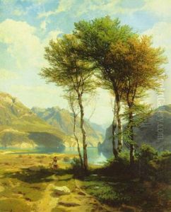 Souvenir De Lac Des Quatre-cantons by Alexandre Calame