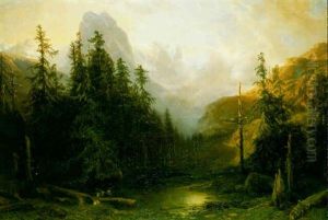 Rosenlaui, Avec Le Wellhorn Et Le Wetterhorn by Alexandre Calame