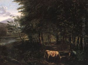 Waldlandschaft Mit Hirte by Alexandre Calame