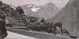 Bergstrasse In Hochgebirgslandschaft Bergstrasse In Hochgebirgslandschaft