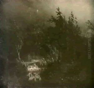 Sturmwolken Uber Waldlandschaft by Alexandre Calame