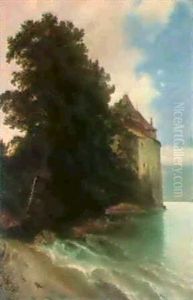 Le Chateau De Chillon by Alexandre Calame