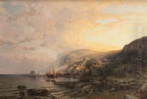 Belebte Kustenlandschaft Zwischen Genua Und La Spezia Belebte Kustenlandschaft Zwischen Genua Und La Spezia
