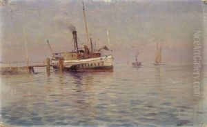 Genfersee Mit Dampfschiff Am Landesteg