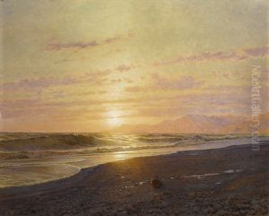Soleil Couchant Sur La Mer Bordighera by Arthur Calame