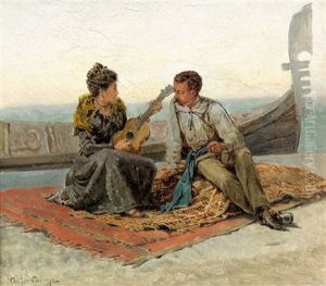 Ein Standchen Fur Den Gondoliere In Venedig by Arthur Calame