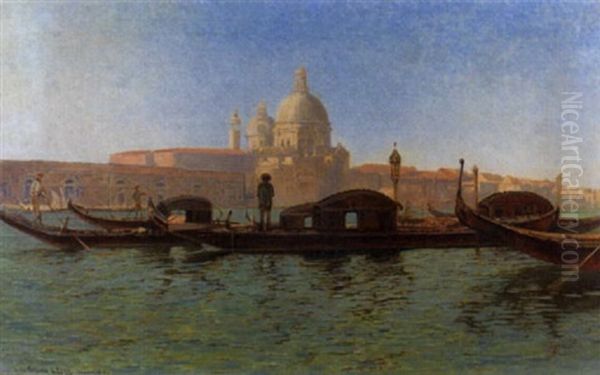 Gondeln Im Canal Grande Vor Santa Maria Della Salute - view 1