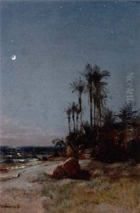 Palmen Bei Bordighera by Arthur Calame
