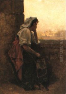 Sinnende Italienerin by Arthur Calame
