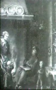 Eine Bauernfamilie Beim Abendgebet In Der Stube Am Kamin. by Benjamin Calau