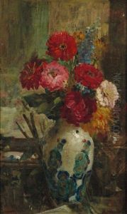 Bouquet De Fleurs, Zinnias Et Dalhias