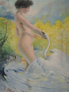 Leda Et Le Cygne by Antoine Calbet
