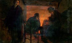 La Sera, Davanti Al Focolare by Antonino Calcagnadoro