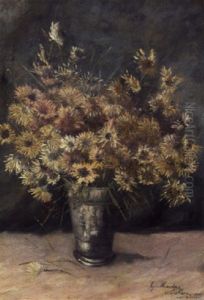 Daisies In A Pewter Vase