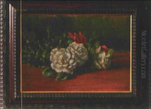 Rote Und Weise Rosen by Cesare Calchi Novati