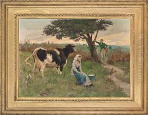 The Dairymaid And Her Admirers by Randolph Caldecott