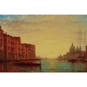 Crepescule, Venice (venice At Dusk) by Charles Clement Calderon