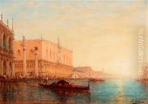 Venise, Le Palais Des Doges Depuis Le Grand Canal by Charles Clement Calderon