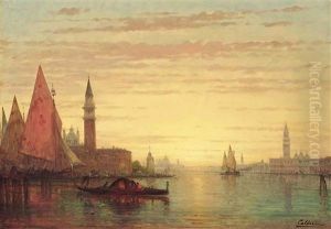 A Gondolier On The Grand Canal by Charles Clement Calderon